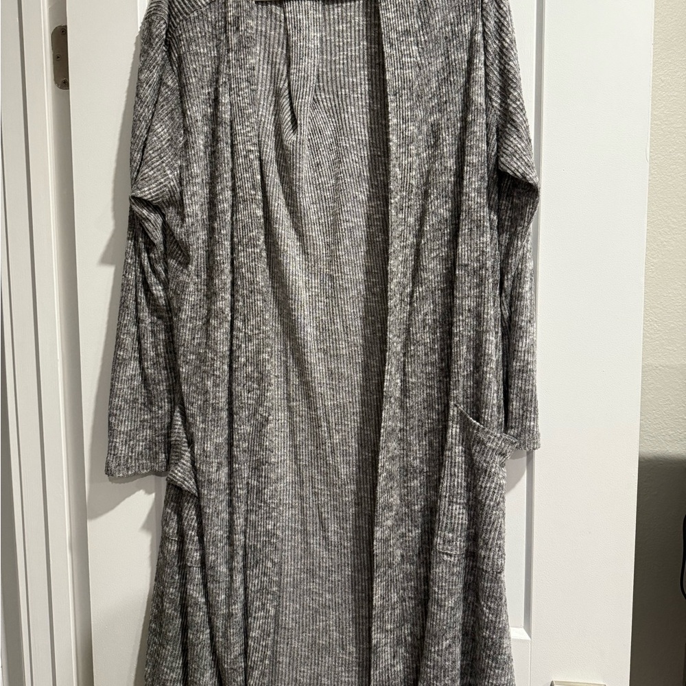 Hale Bob Gray Ribbed Long Cardigan